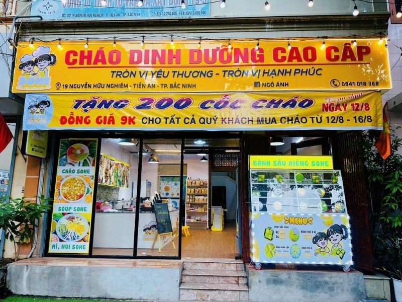 Mẫu bảng hiệu cửa h&agrave;ng ch&aacute;o dinh dưỡng