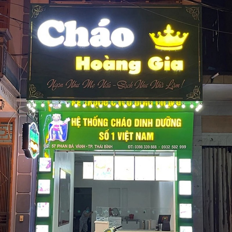 Bảng hiệu ch&aacute;o dinh dưỡng chữ nổi gắn LED