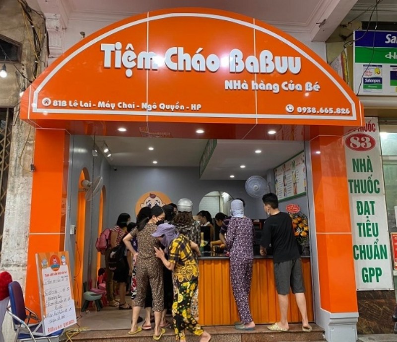 Mẫu bảng hiệu ch&aacute;o dinh dưỡng Babuu