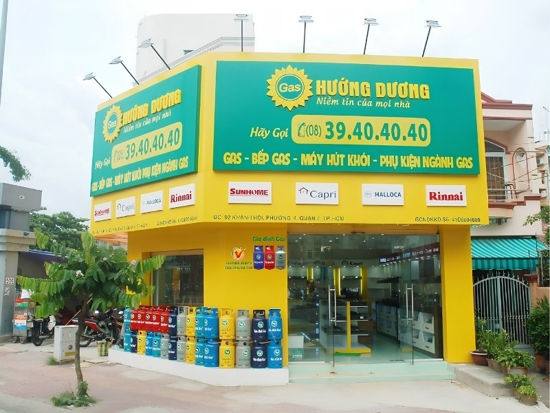 Mẫu biển quảng c&aacute;o cửa h&agrave;ng gas Hướng Dương