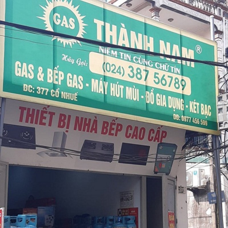 Mẫu bảng hiệu cửa h&agrave;ng gas Th&agrave;nh Nam