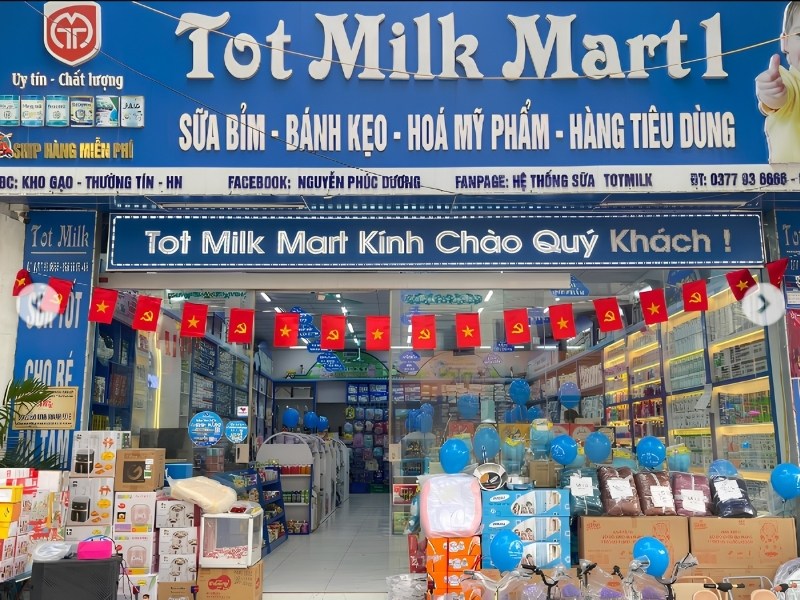 Mẫu bảng hiệu shop sữa bỉm đẹp