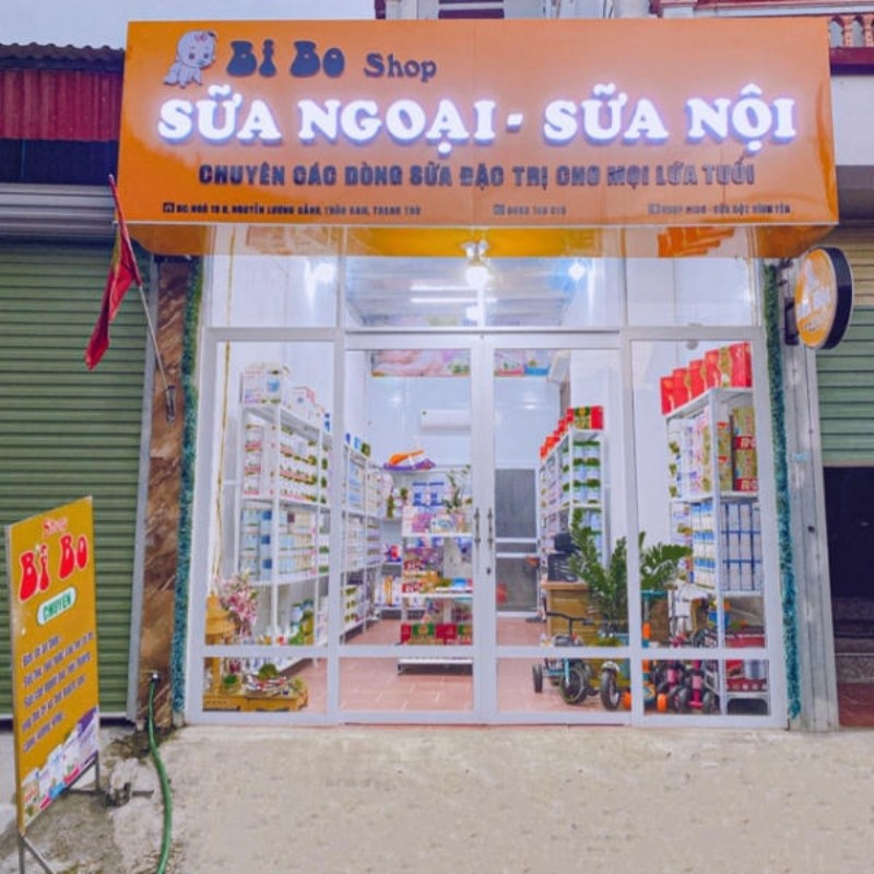 Bảng hiệu shop sữa chữ nổi inox hắt s&aacute;ng ch&acirc;n