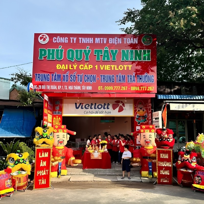 Mẫu bảng hiệu đại l&yacute; v&eacute; số ph&uacute; qu&yacute; t&acirc;y ninh