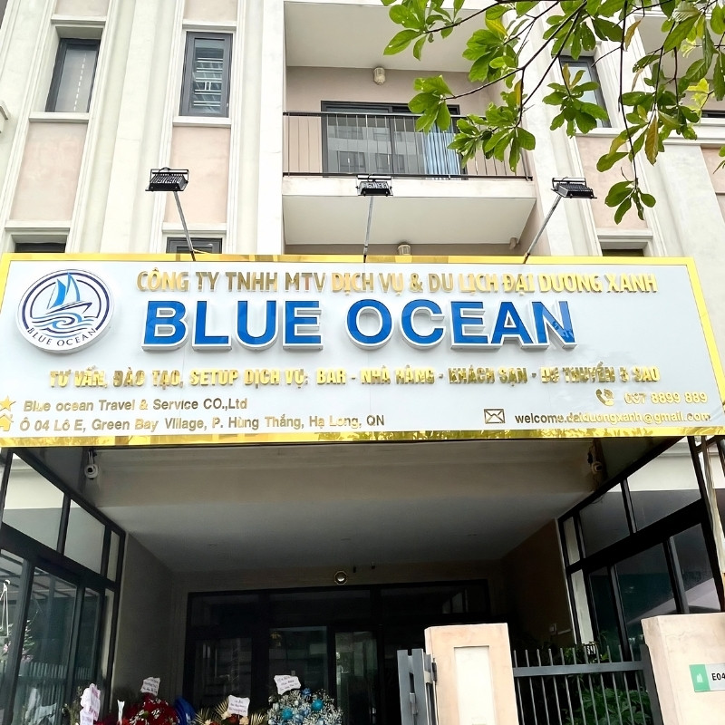 Mẫu bảng hiệu dịch vụ du lịch Đại Dương Xanh