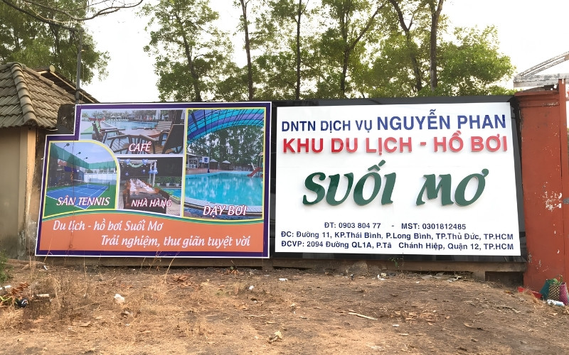 Mẫu bảng hiệu dịch vu khu du lịch suối mơ