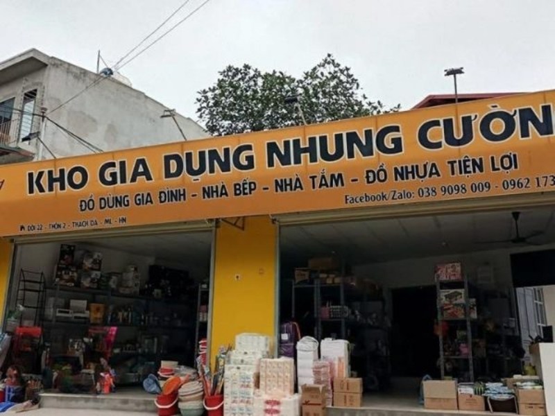 Mẫu bảng hiệu cửa h&agrave;ng kho gia dụng
