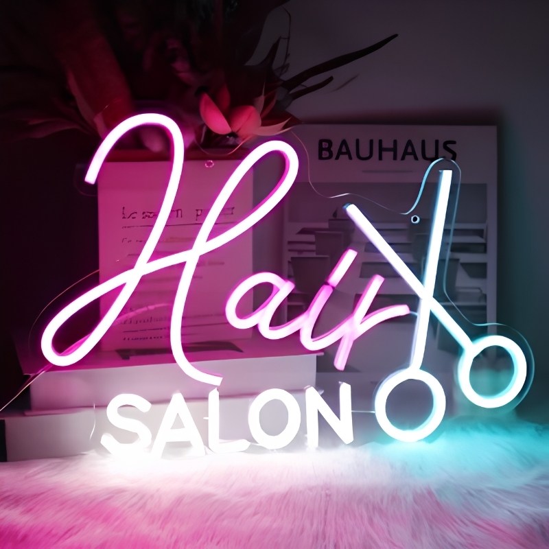 Mẫu bảng hiệu đ&egrave;n neon sign cho hair salon