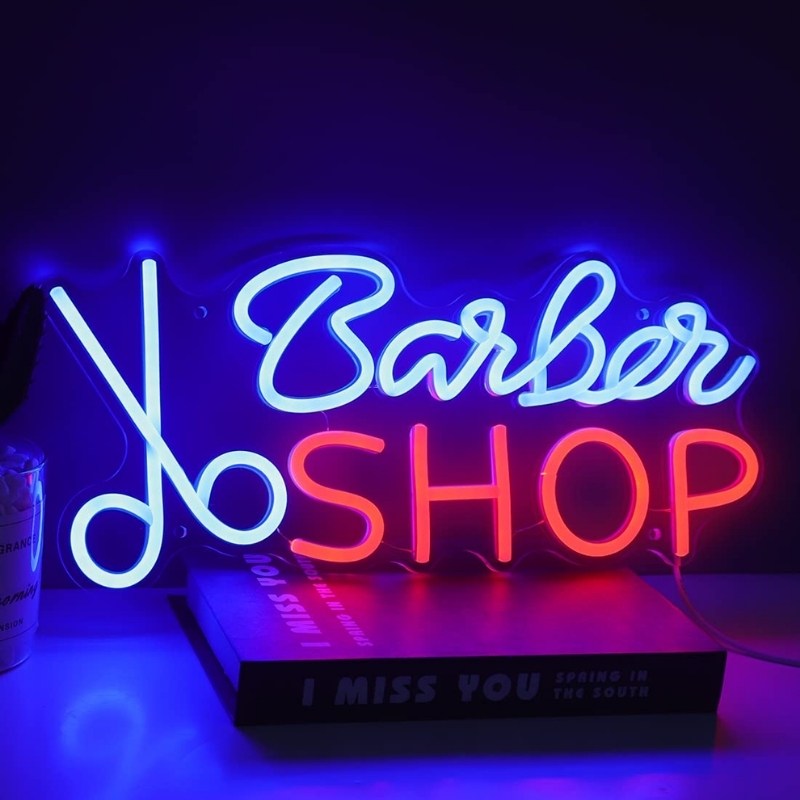 Mẫu bảng hiệu neon cho barber shop