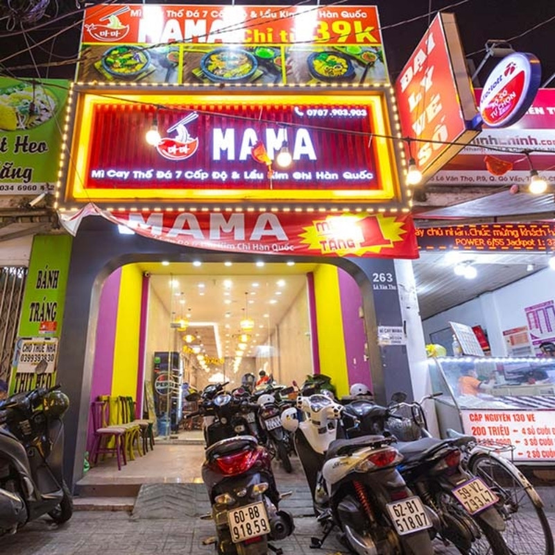 Mẫu bảng hiệu m&igrave; cay Mama