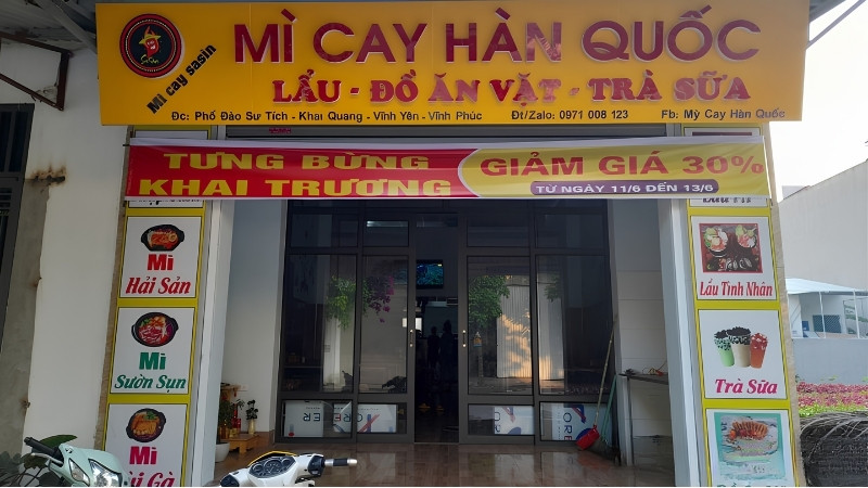 Bảng hiệu m&igrave; cay mặt dựng Alu kết hợp chữ nổi Mica