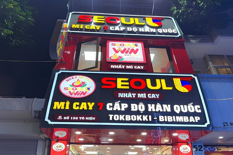 Mẫu bảng hiệu m&igrave; cay 7 cấp độ h&agrave;n quốc
