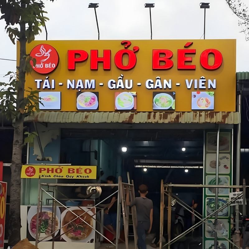 Mẫu bảng hiệu phở b&eacute;o
