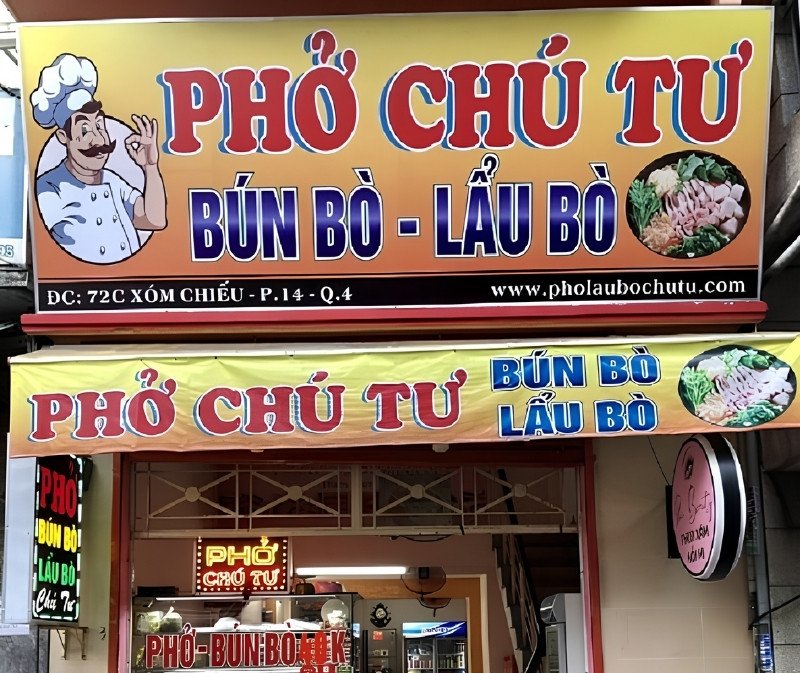Bảng hiệu qu&aacute;n phở b&igrave;nh d&acirc;n