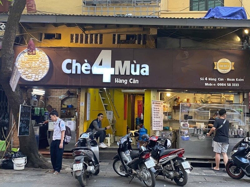 Mẫu bảng hiệu qu&aacute;n ch&egrave; 4 m&ugrave;a