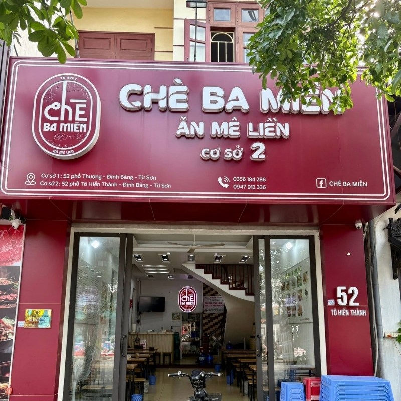 Mẫu bảng hiệu tiệm ch&egrave; ba mi&ecirc;n