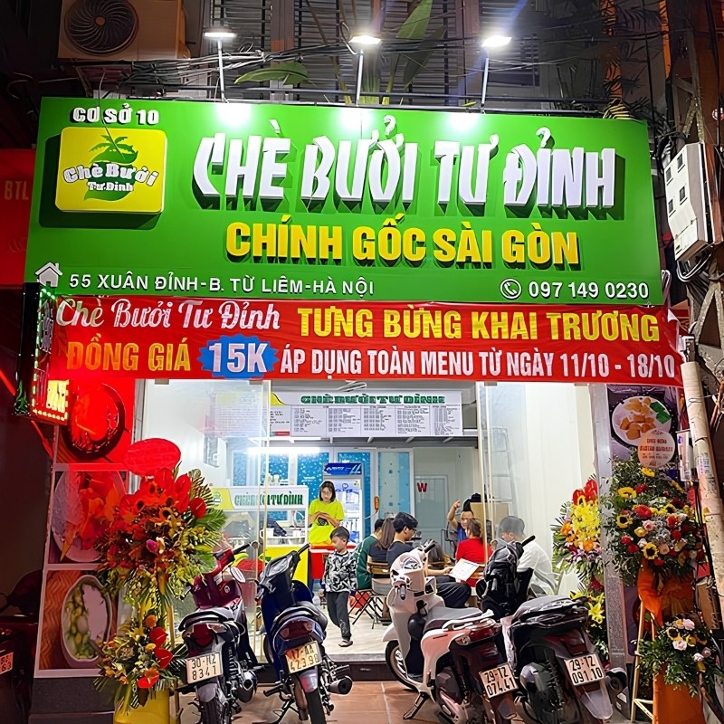 Mẫu bảng hiệu ch&egrave; bưởi tư đỉnh