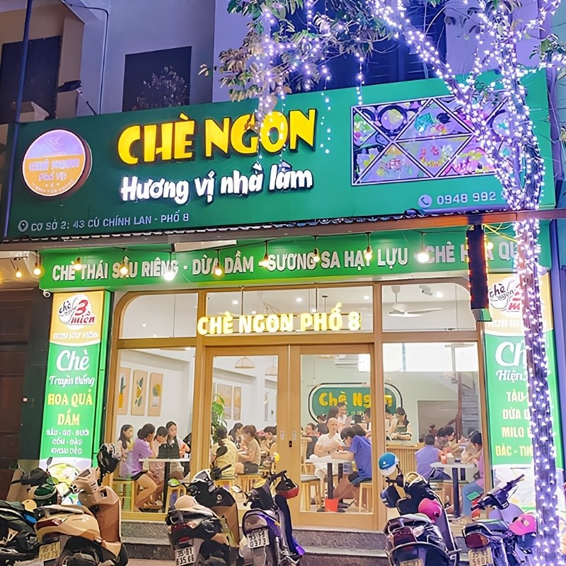 Bảng hiệu qu&aacute;n ch&egrave; mặt dựng alu kết hợp chữ nổi mica