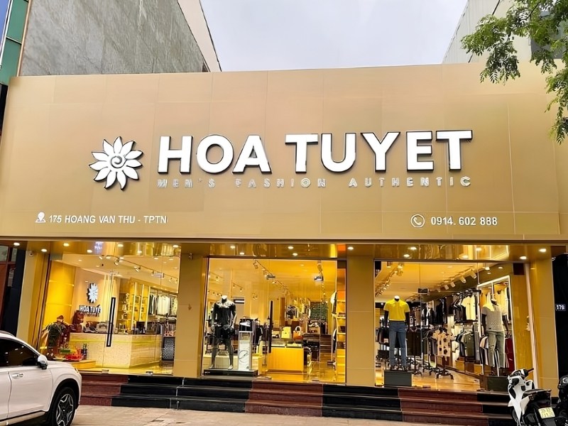 Mẫu bảng hiệu shop quần &aacute;o Hoa Tuyet