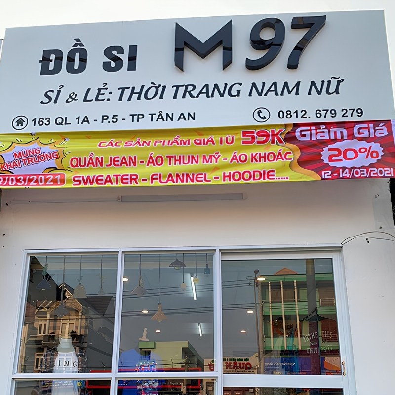Mẫu bảng hiệu shop quần &aacute;o b&aacute;n đồ si
