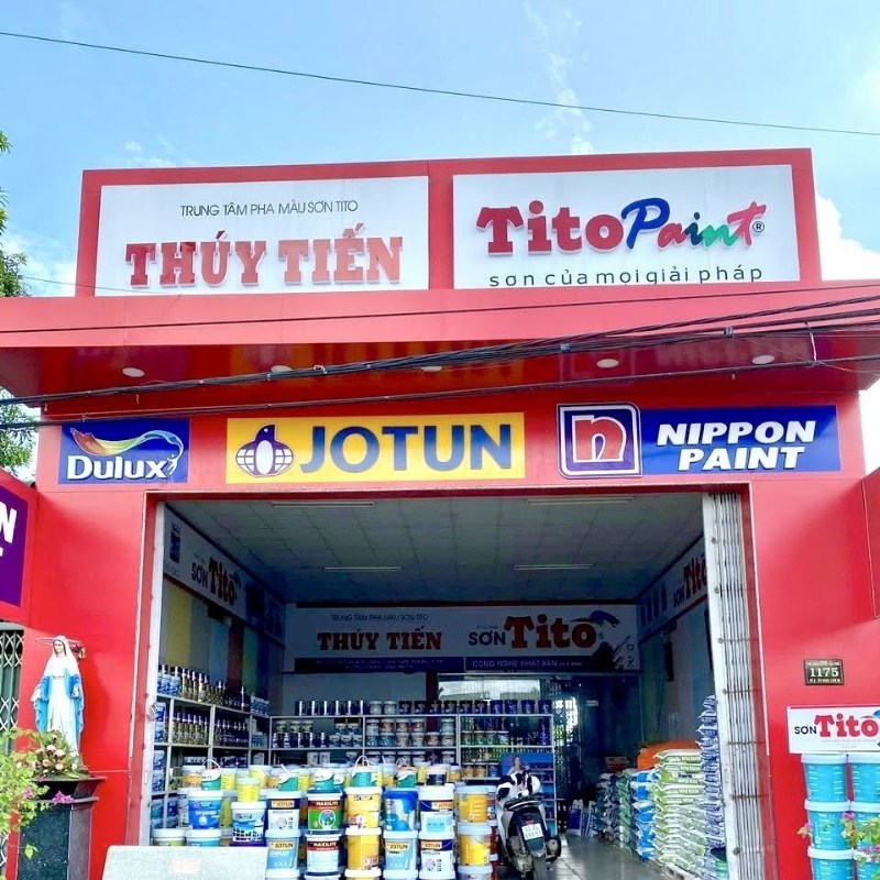 Mẫu bảng hiệu sơn th&uacute;y tiến