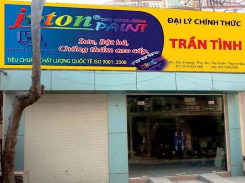 Mẫu bảng hiệu sơn đại l&yacute; ch&iacute;nh thức trần t&igrave;nh