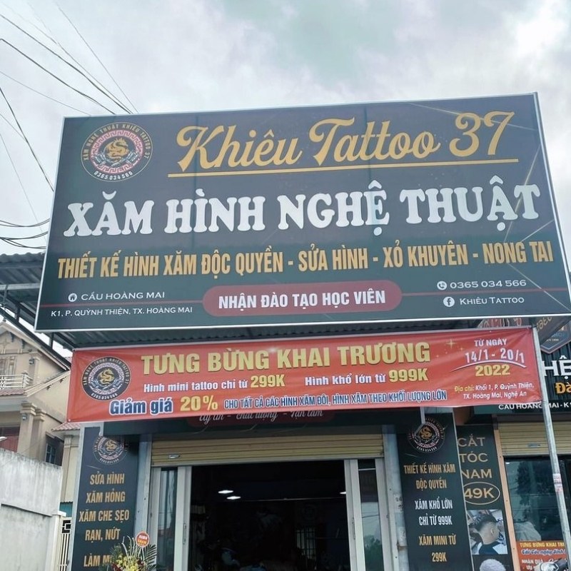 Thiết kế bảng hiệu tattoo theo y&ecirc;u cầu