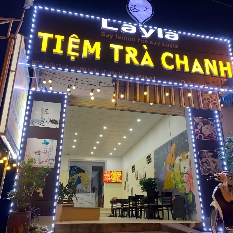 Mẫu bảng hiệu tr&agrave; chanh Layla