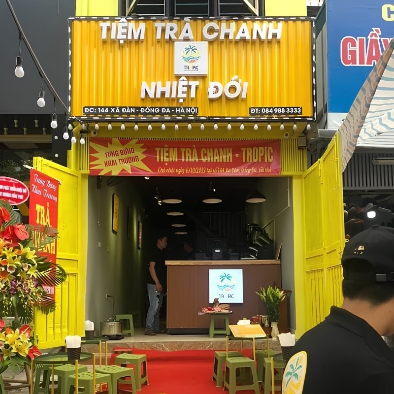 Mẫu bảng hiệu tr&agrave; chanh nhiệt đới