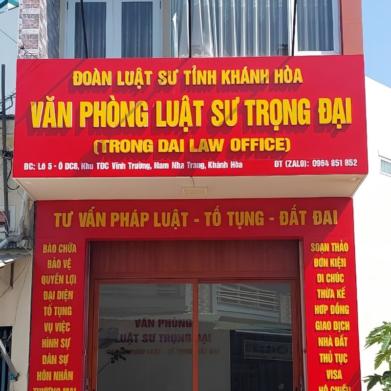 Mẫu bảng hiệu văn ph&ograve;ng luật sư trọng đại