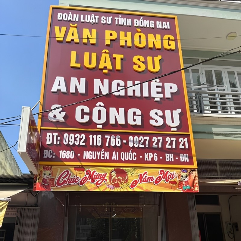 Mẫu bảng hiệu văn ph&ograve;ng luật sư an nghiệp v&agrave; c&ocirc;ng sự