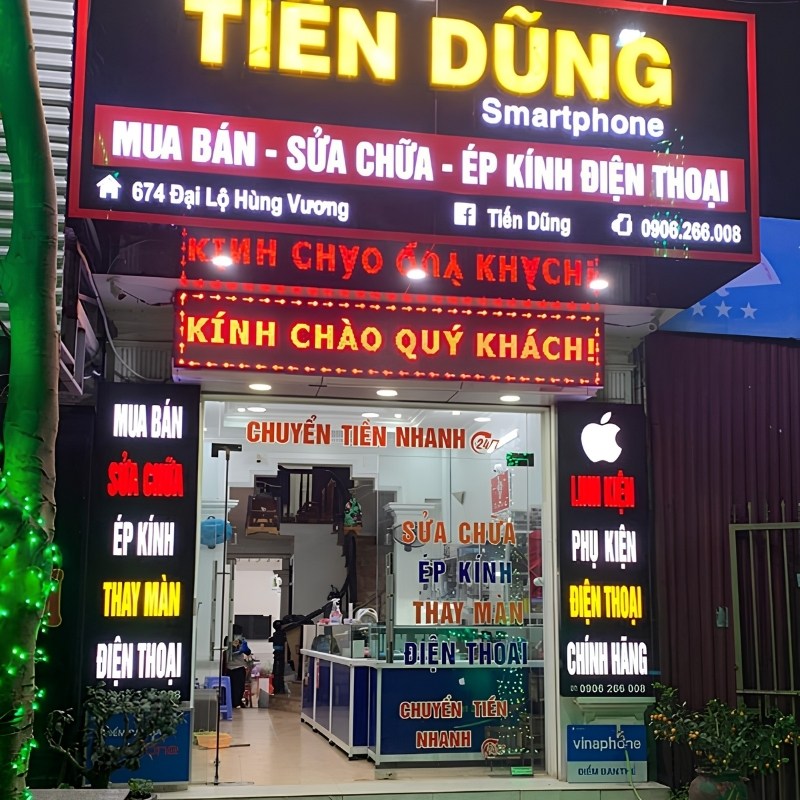 Mẫu bảng hiệu LED ma trận chạy chữ mua b&aacute;n sửa chữa điện thoại
