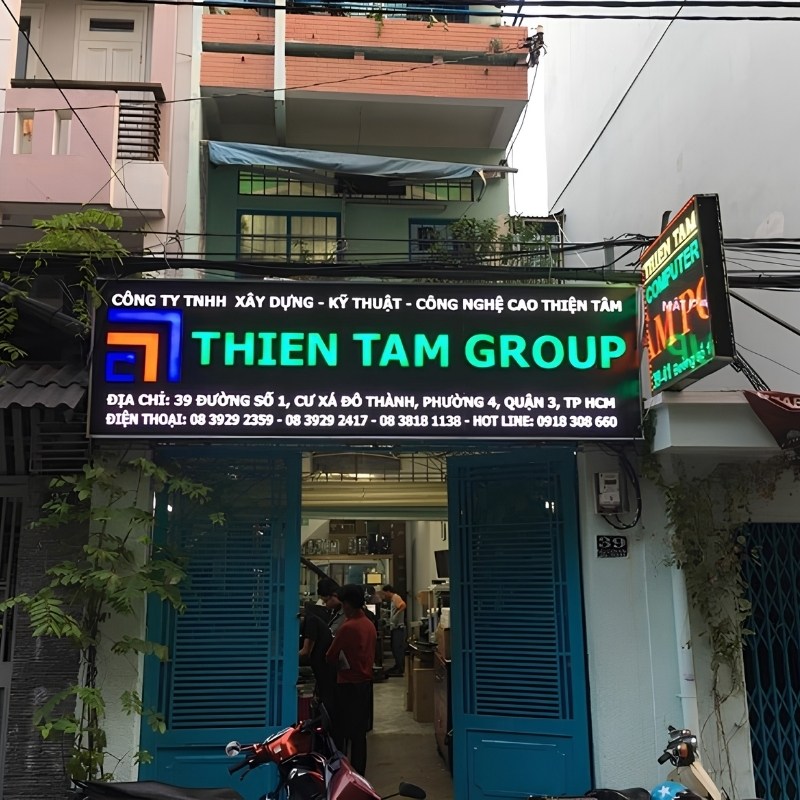 L&agrave;m bảng hiệu đ&egrave;n LED ma trận c&ocirc;ng ty thien tam group