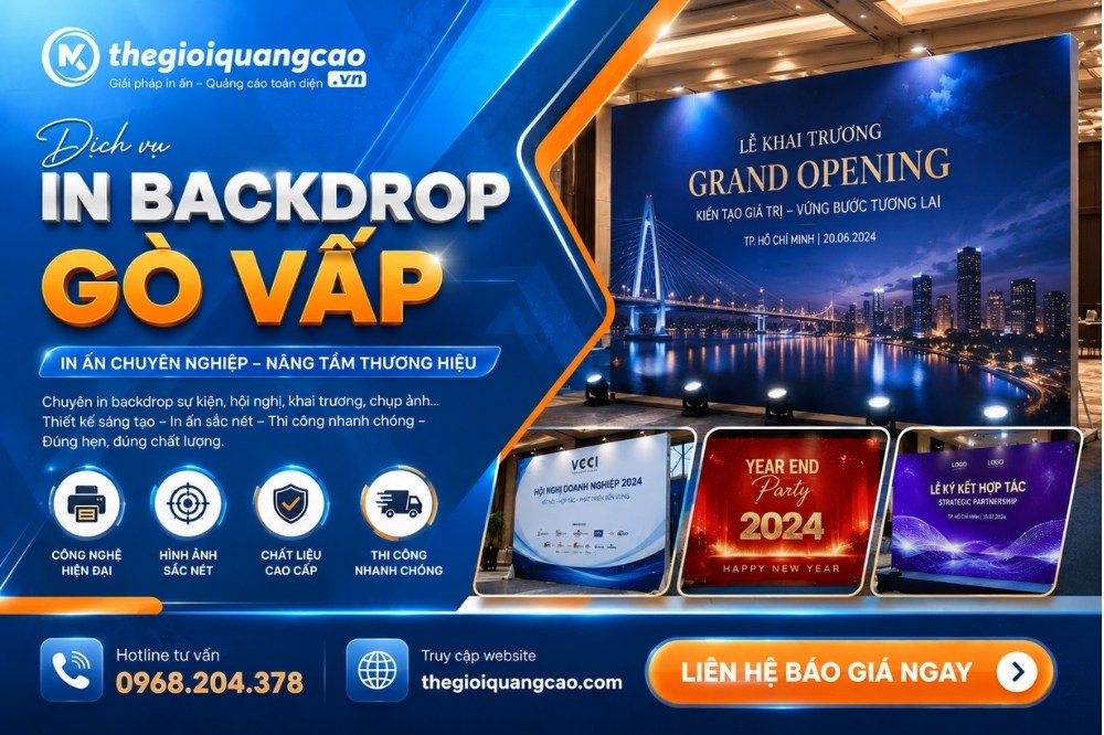 In Backdrop Gò Vấp Giá Rẻ, Lấy Liền, Hỗ Trợ Thi Công
