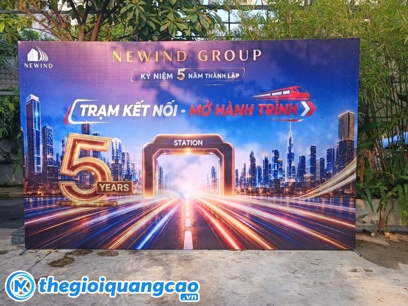 Dự án thi công backdrop kỉ niệm 5 năm thành lập công ty