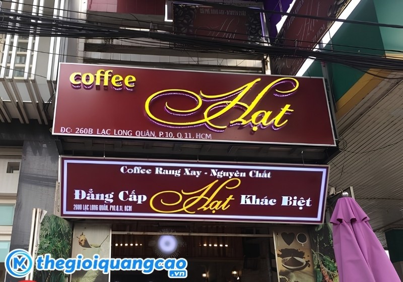 Mẫu dự án thi công bảng hiệu quảng cáo alu quán cà phê