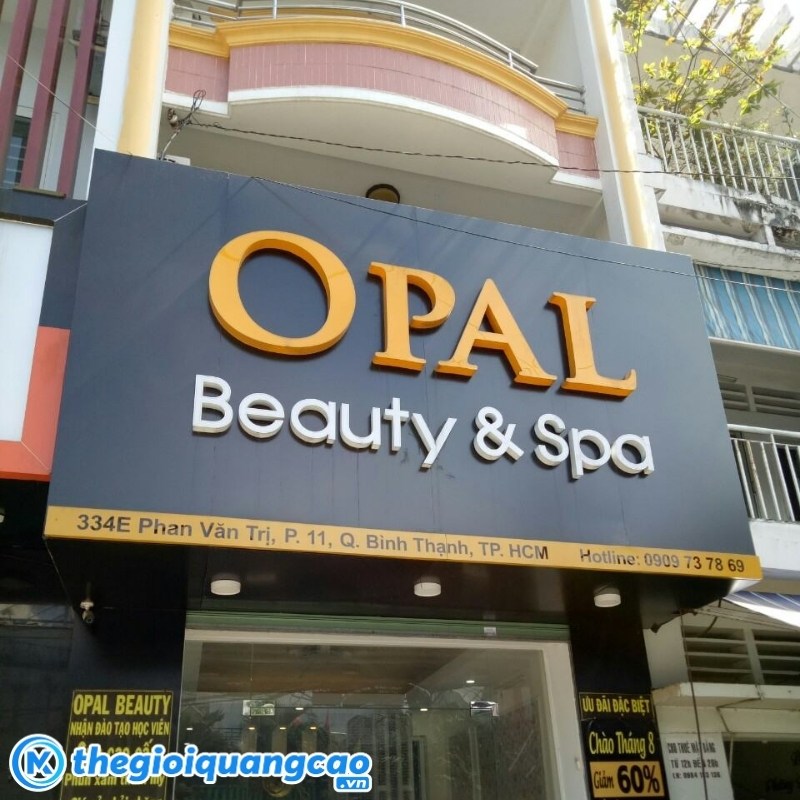 Dịch vụ làm bảng hiệu alu cửa hàng spa