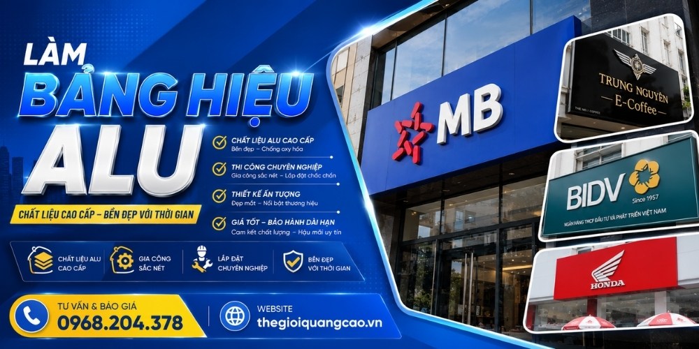 Làm Bảng Hiệu Alu Gắn Chữ Nổi Giá Rẻ Tại TPHCM
