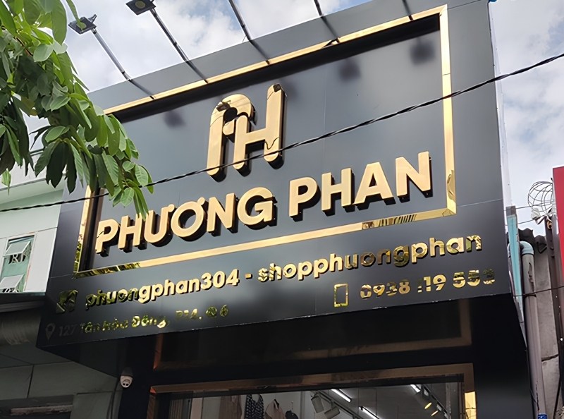 Thi công bảng hiệu chữ nổi inox