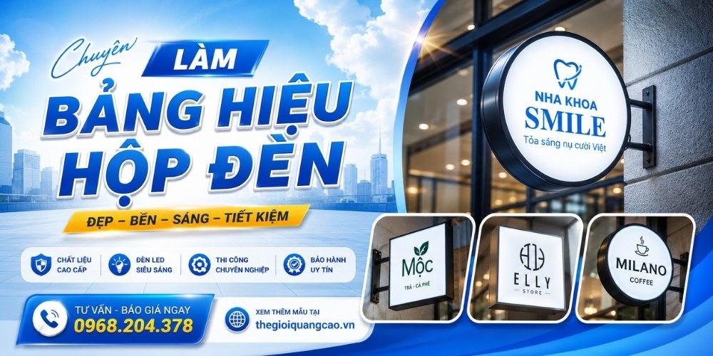 L&agrave;m Bảng Hiệu Hộp Đ&egrave;n Gi&aacute; Rẻ Trọn G&oacute;i Tại TPHCM