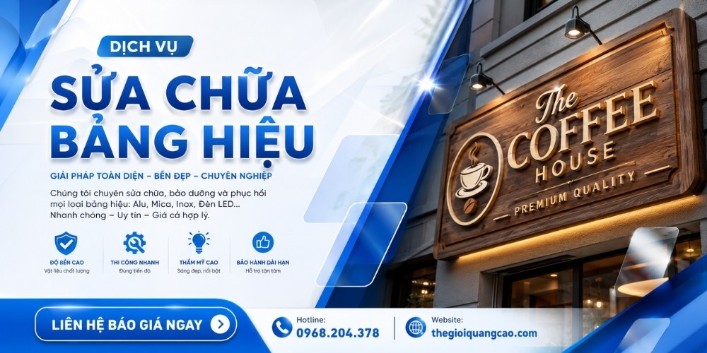 Dịch Vụ Sửa Chữa Bảng Hiệu Chuy&ecirc;n Nghiệp, Gi&aacute; Rẻ Tận Nơi