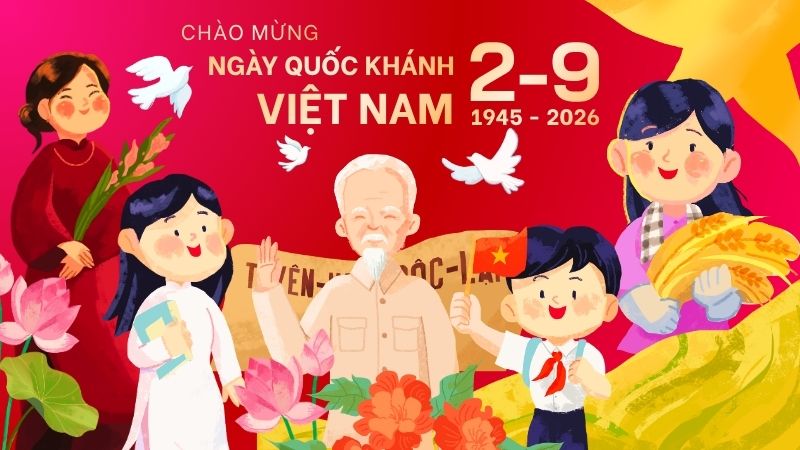 Mẫu backdrop 2/9 cho trường học