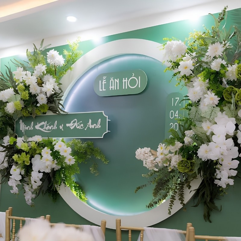 Mẫu backdrop 3D cho lễ ăn hỏi