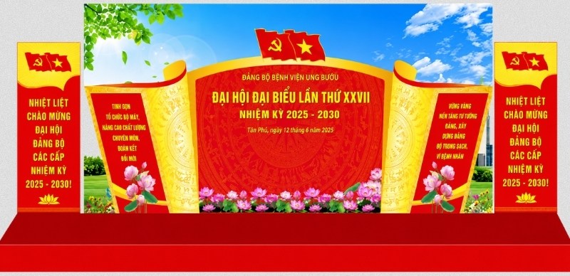 &Yacute; nghĩa backdrop trong trang tr&iacute; kh&aacute;nh tiết đại hội đảng