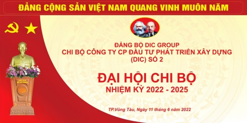 Mẫu backdrop đại hội đảng chi bộ DIC Group
