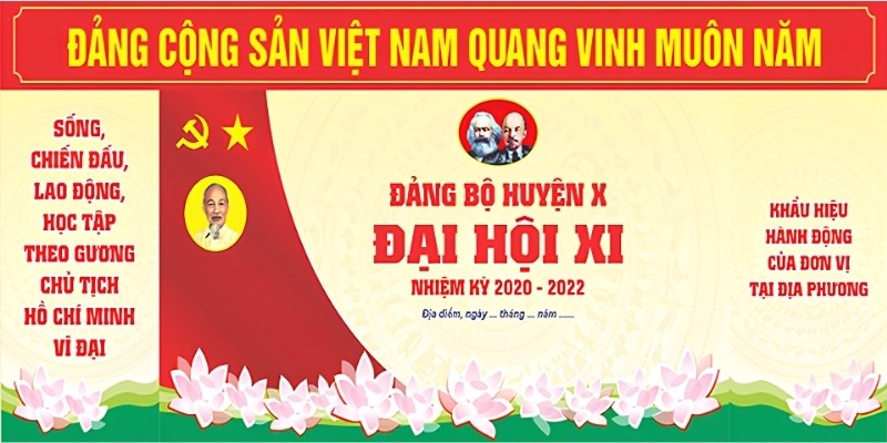 Mẫu backdrop đại hội đảng đẹp