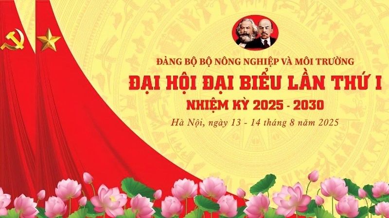Mẫu backdrop đại hội bộ bộ n&ocirc;ng nghiệp v&agrave; m&ocirc;i trường