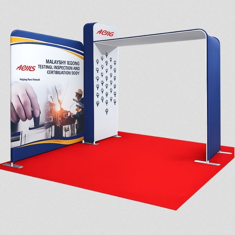 Backdrop gian h&agrave;ng hội chợ dạng gh&eacute;p nối với nhau