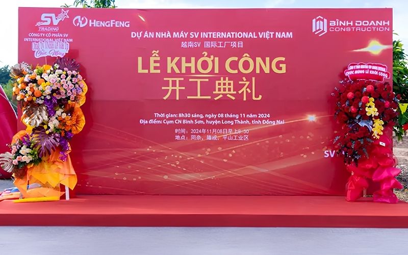Ph&ocirc;ng nền lễ khởi c&ocirc;ng in bạt hiflex đế x&aacute;m