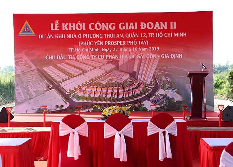 Mẫu backdrop lễ khởi c&ocirc;ng dự &aacute;n khu nh&agrave; ở